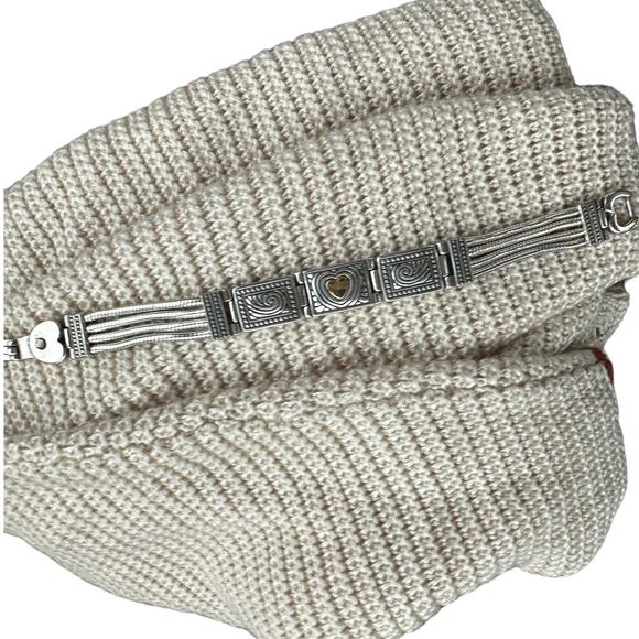 Brighton Two Tone Heart Silver Gold Retired Bracelet - Picture 4 of 5